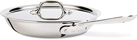 All-Clad 41106 Stainless Steel Tri-Ply Bonded Dishwasher Safe Fry Pan with Lid / Cookware, 10-Inch, Silver by All-Clad