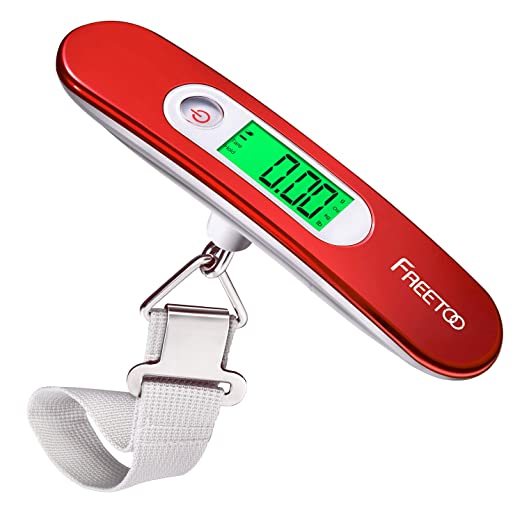 FREETOO Luggage Scale Portable Digital Hanging Scale for Travel, Suitcase Weight Scale with Superior Piano Lacquer 110 Lb/ 50Kg Capacity, Battery Included