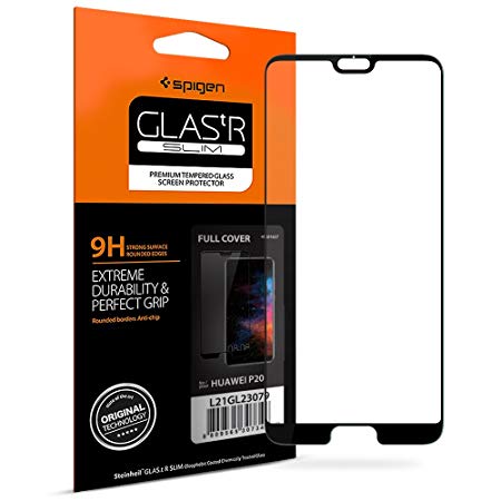 Spigen, Huawei P20 Screen Protector, 9H Tempered Glass, Case Friendly, Case Compatible, High Responsiveness, Bubble-free, Anti-Scratch, Anti-fingerprint (L21GL23079)