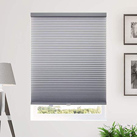CHICOLOGY Cordless Cellular Shades, Privacy Single Cell Window Blind, Morning Pebble (Honeycomb Cell) - 64" W X 64" H