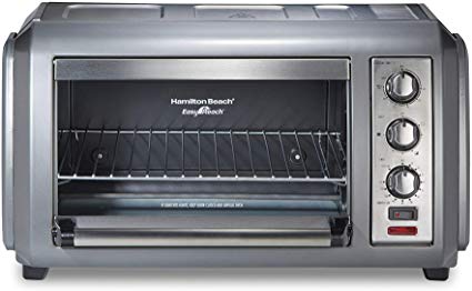 Hamilton Beach 31434 Easy Reach Toaster Oven with Roll-Top Door, Spacious Interior, Stainless Steel