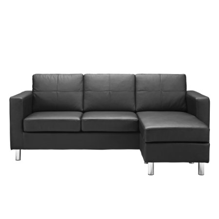 Dorel Living Small Spaces Configurable Sectional Sofa, Black