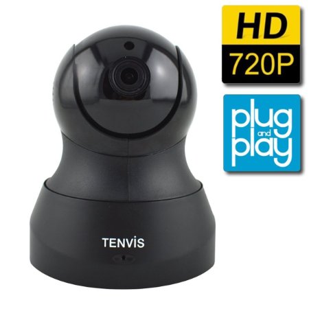 TENVIS TH661 H.264 Megapixel P2P Wireless Surveillance Smart IP Camera Network Security Camera, Baby Monitor, Night Vision, Upgraded Version of JPT3815W-HD (Black)