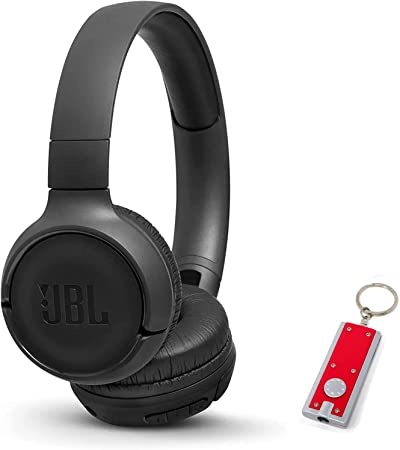 JBL Tune 500BT - On-Ear Wireless Bluetooth Headphones, Includes LED Flashlight Key Chain Bonus (Black)