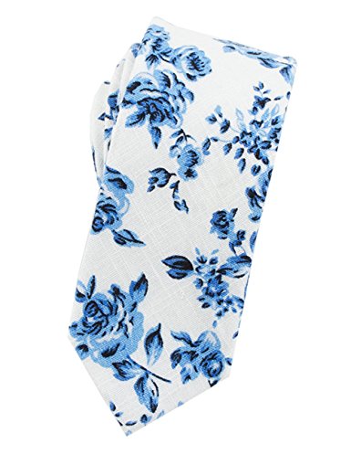 Mantieqingway Men's Cotton Printed Floral Neck Tie