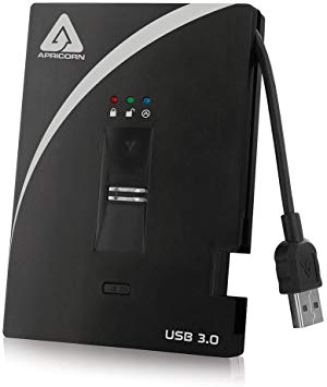 Apricorn Aegis Bio 3 1 TB USB 3.0 256-bit Encryption Portable Hard Drive A25-3BIO256-1000 (Black)