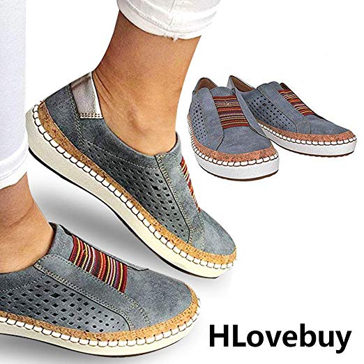 HLovebuy 2019 New Slide Hollow-Out Round Toe Casual Women's Outdoor Sneakers,Fashion Casual Hollow-Out Round Toe Slip On Shoes Flat for Women