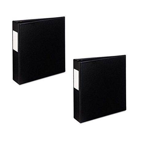 Avery Mini Durable Binder for 5.5 x 8.5 Inch Pages, 2-Inch Round Ring, Black, 27554 (2 Pack)