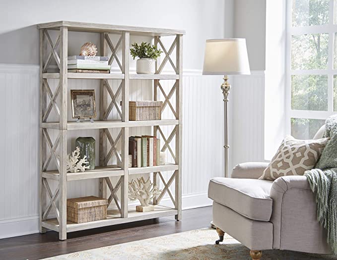 Martin Furniture Eight Shelf Tall Bookcase, Shelves, Coastal Sand