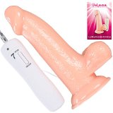 Dildo Vibrator - Suction Cup w Balls - Vibrating Adult Sex Toy Penis - 30 Day No-Risk Money-Back Guarantee