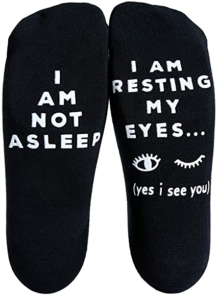 Udobuy I Am NOT Asleep, I Am Resting My Eyes Funny Socks,Gift for Dad for Father's Day or a Birthday