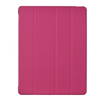 Afranker Ipad 2 / 3 / 4 Slim-Fit Folio Smart Four Fold Case Cover with Back Case With Afranker Cleaning Cloth Pink