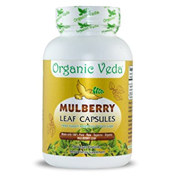 Organic Mulberry Leaf Powder 100 Veg Capsules. 100% Pure and Natural Raw Super Food Supplement. Non GMO, Gluten FREE. US FDA Registered Facility. Kosher Certified Vegetarian Capsule. All Natural!