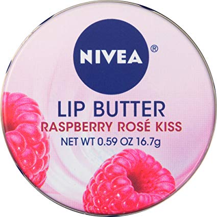 NIVEA Lip Butter Loose Tin, Raspberry Rose Kiss, 0.59 Ounce