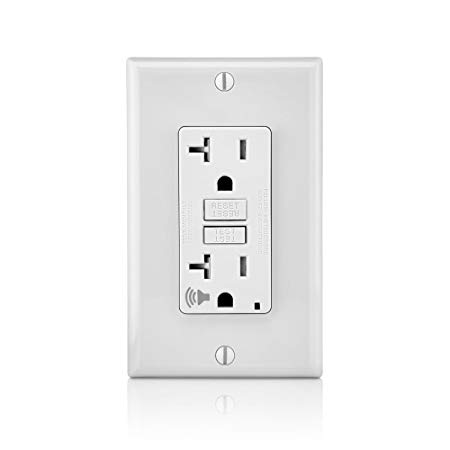 Leviton GFTA2-W SmartlockPro Self-Test Slim GFCI with Audible Trip Alert, 20-Amp, White