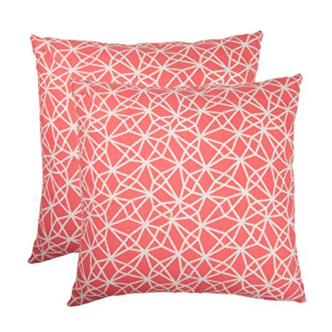 NordECO Cotton Linen Throw Pillow Case Decorative Cushion Cover for Home Sofa, No Pillow Insert, Orange, 20"x 20", 2 Pack