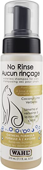 Wahl Canada No Rinse Cat Shampoo, Soothes Damaged Skin and Relieves Itching, Waterless Shampoo for Cats, Plant Derived, Paraben Free, Waterless, Foam Dispenser, 210ml, Model 58349