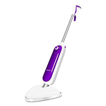 COSTWAY Steam Mop, Floor Steamer, Floor Cleaner for Tile, Hard Wood Floor, Carpet with 2 Mop Pad, 13Oz Tank, 16.5FT Cord (Purple)