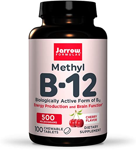 Jarrow Jarrow Formulas Methyl B-12 500 mcg, Supports Brain Cells and Nerve Tissue, 100 Lozenges