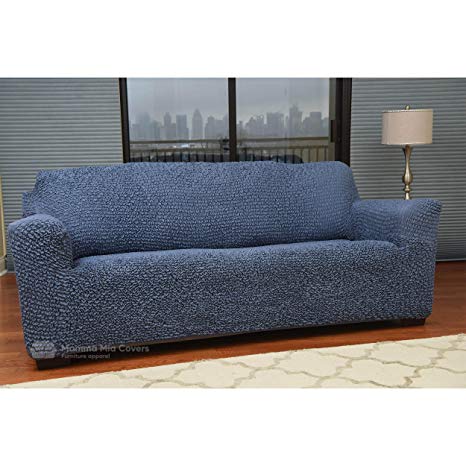PAULATO BY GA.I.CO. Couch Cover - Sofa Cover - Sofa Slipcover - Furniture Cover - Couch Slipcover - Two-Way Stretch Furniture Slipcover - Made in Italy - Microfibra Collection - Blue (Sofa)