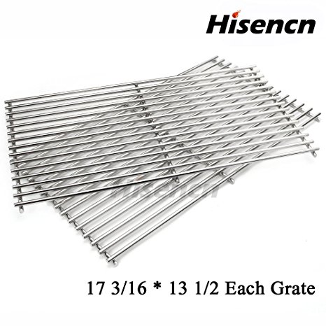 Hisencn Replacement Parts For Sunbeam,Nexgrill,Grill Master 720-0697 Gas Grill Cooking Grid Set of 2 Stainless Steel Cooking Grates