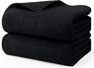 HOMEXCEL Bath Sheets Towels Set Pack of 2 (35 x 70 Inches) Ultra Soft Bath Towel for Bathroom, Lightweight and Quick Drying Towels for Body, Yoga, SPA, Fitness, Black