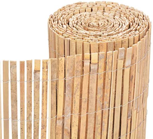 FB FunkyBuys Bamboo Slat Fence - Screen Roll Screening Fencing Privacy Panel Shield Garden Natural Wind/Sun Border Protection Outdoor | Garden Bamboo Fence Screen