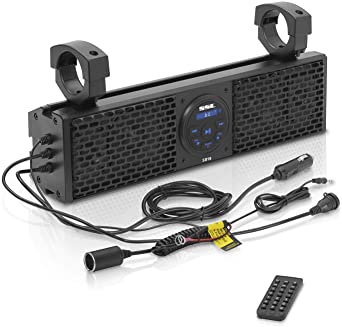 Sound Storm Laboratories SB18 ATV UTV Sound Bar System - 18 Inch Wide, Weatherproof IPX5 Rated, Bluetooth Audio Streaming, Built-in Amplifier, 4 Inch Full Range Speakers, 1 Inch Horn Loaded Tweeters