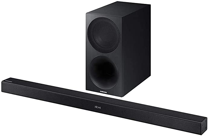 Samsung 2.1 Channel 290 Watt Soundbar with Wireless Subwoofer, Bluetooth, HDMI, USB, Optical Audio - HW-HM45C - FREE HDMI CABLE