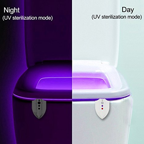 Licwshi UV sterilization toilet light ，8-Color Changes，Motion Activated , Body Auto Motion Activated Sensor Colorful Nightlight, , Only Activates in Darkness（Listed in May 2017）