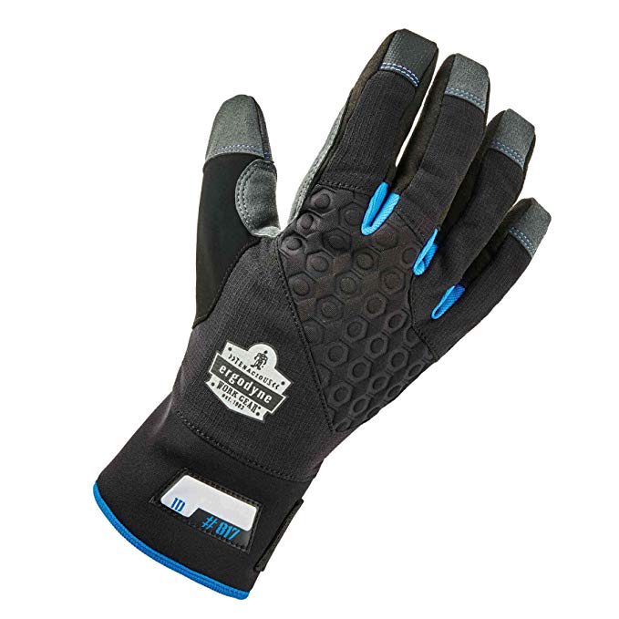 Ergodyne ProFlex 817 Reinforced Thermal Winter Work Gloves, Touchscreen Capable, Black, Small