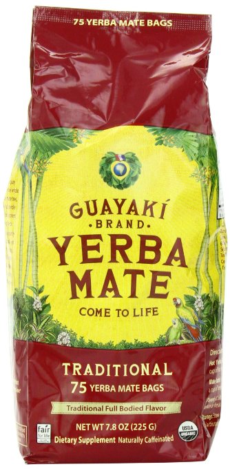Guayaki Traditional Organic Mate Tea, 7.8oz (225g), 75 Tea Bags