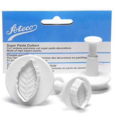 Ateco Set of 3 Sugar Paste Narrow Leaf Cutters