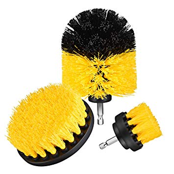 TOPELEK Cordless Drill Brush Power Scrubber Brush Cleaning Kit, Drill Scrub Brushes Kit for Shower, Tile, Grout, Bathroom Surface Tub, All Purpose Brush Cleaning Kit, 3 Pcs Nylon Power Brushes