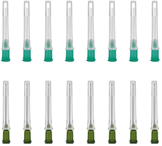 Shintop Syringe Needles, 100 Pack Blunt Needle Tips Lure Lock with Syringe Caps for Refilling E-Liquid, Inks and Syringes