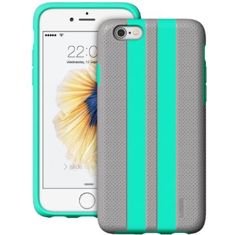 iPhone 6 Case ESR iPhone 6 Hybrid Case Shock Absorbent Durable Color Block CaseDrop ProtectionAnti-slip GripYippee Plus Stylish Mint Stripe Pattern Protective Cover for iPhone 6  6s Grey