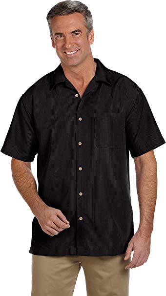 Harriton Men's Barbados Textured Camp Shirt