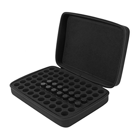 70 Essential Oil Carrying Case Holds 5ml 10ml 15ml Bottles with Hard Shell Exterior and Foam Insert Perfect for Travel