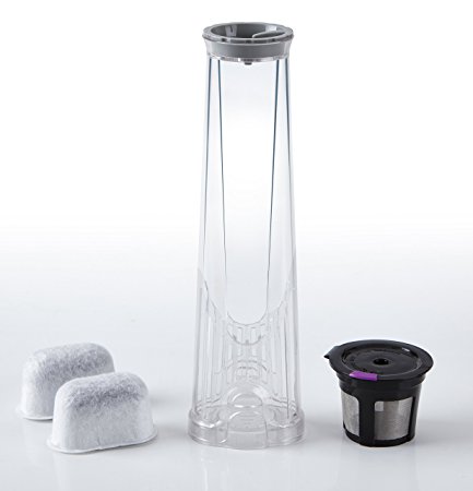 K2.0 Water Filter Replacement Starter Kit for Keurig 2.0 with 2 Charcoal Water Filter Cartridges, 1 Water Filter Assembly and 1 Reusable K Cup