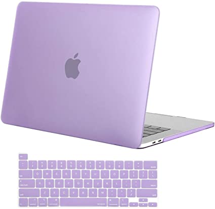 MOSISO Compatible with MacBook Pro 16 inch Case 2020 2019 Release A2141 with Touch Bar Touch ID, Ultra Slim Protective Plastic Hard Shell Case & Keyboard Cover Skin, Light Purple