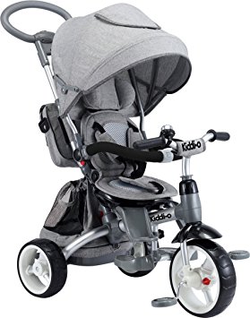 Kiddi-o by Kettler 6-in-1 Ride: Safe Stroller and Multi-Trike, Gray, Youth Ages 2.5