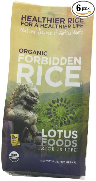 Lotus Foods Organic Forbidden Rice, 15-Ounce (Pack of 6)