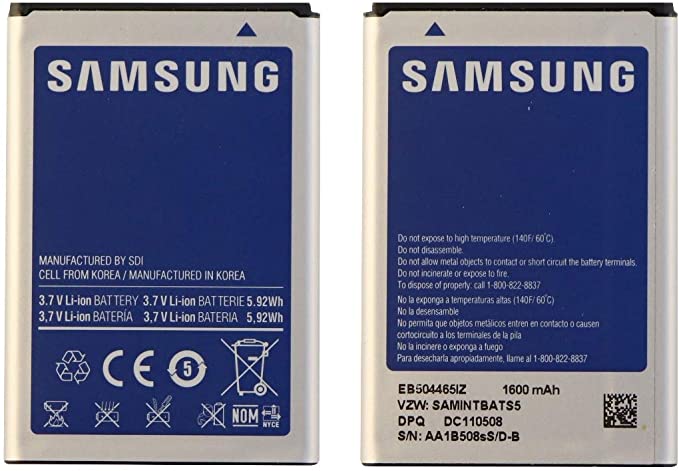 Samsung Original Genuine OEM Samsung EB504465IZ 1600mAh Spare Replacement Li-ion Battery for Samsung Droid Charge...