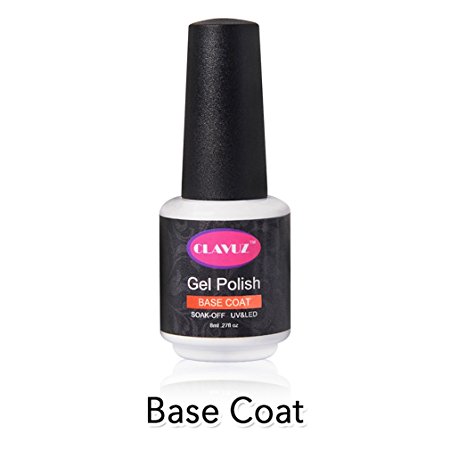 CLAVUZ Base Coat Gel Nail Polish Soak Off UV LED Salon Beauty Manicure Nail Art Lacquer Nail Care 0.27fl.oz