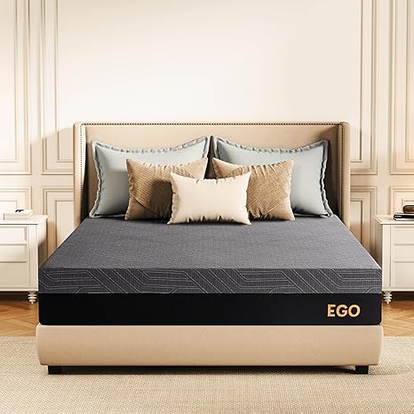 EGOHOME 10 Inch Twin Memory Foam Mattress for Back Pain, Cooling Gel Mattress Bed in a Box, Made in USA, CertiPUR-US Certified, Therapeutic Medium Daybed Mattress, 38x75x10 Black