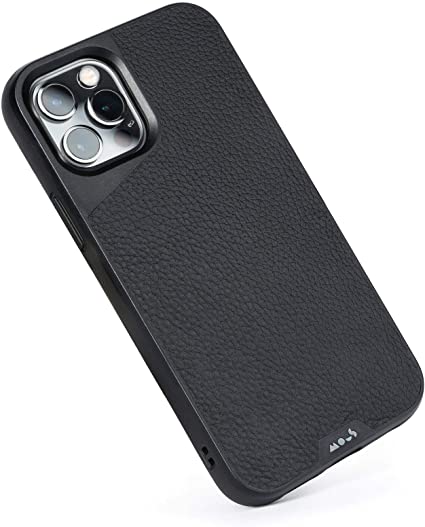 Mous - Protective Case for iPhone 12 Pro Max - Limitless 3.0 - Black Leather - No Screen Protector
