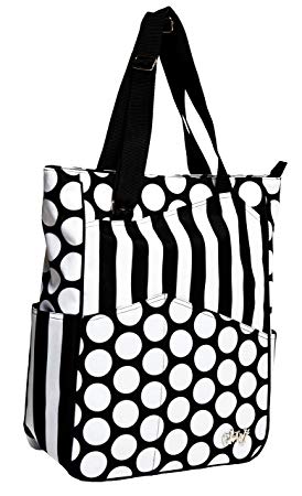 Tennis Tote Bag - Glove It Big Fashion Tote Bags for Women - Womens Large Tennis Racket Tote with Zipper & Shoulder Strap - Ladies Sport Totes with 6 Outside Pockets