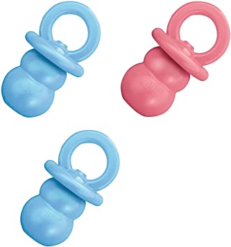 (3 Pack) KONG Puppy Binkie Dog Toy, Medium, Assorted Colors