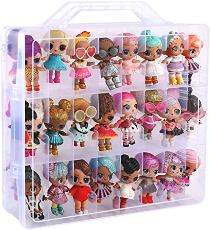 Toys Organizer Storage Case for LOL Surprise O.M.G Dolls, Bakugan, Calico Critters, LPS Figures, Shopkins, Lego Dimensions and More, 48 Compartment - Double Side