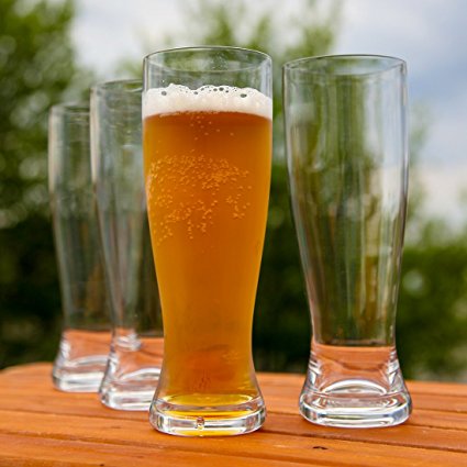 Lily’s Home Tritan Acrylic Unbreakable Shatterproof Outdoor Beer Glasses – Set of 4, 18 Ounces